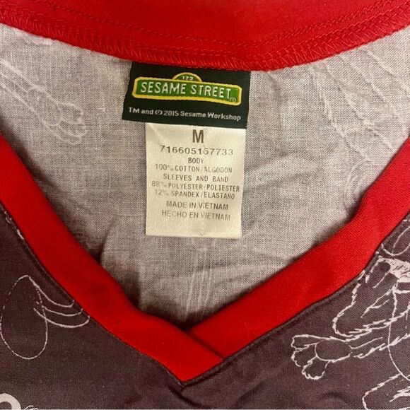 Vintage Sesame Street Red Elmo Scrub Top MEDIUM - Picture 7 of 11